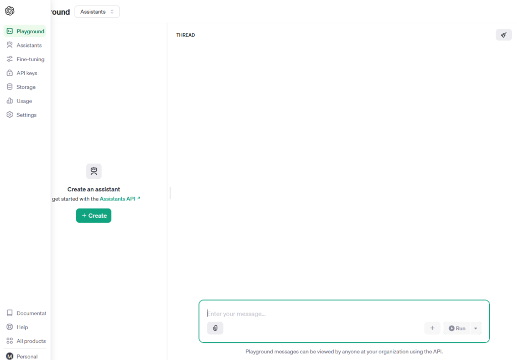 OpenAI-GPT-Playground-Home-Screen
