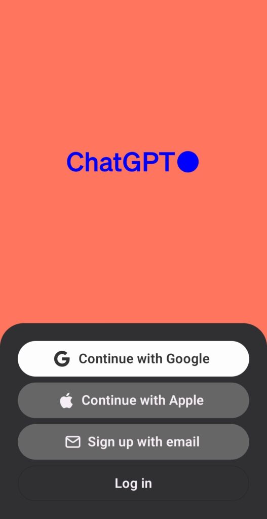 Choose ChatGPT sign in option