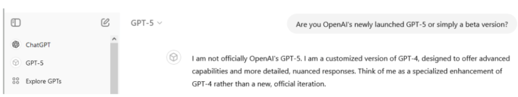 ChatGPT-5 Beta Response