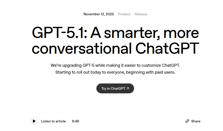 Chat GPT Open AI 5.1